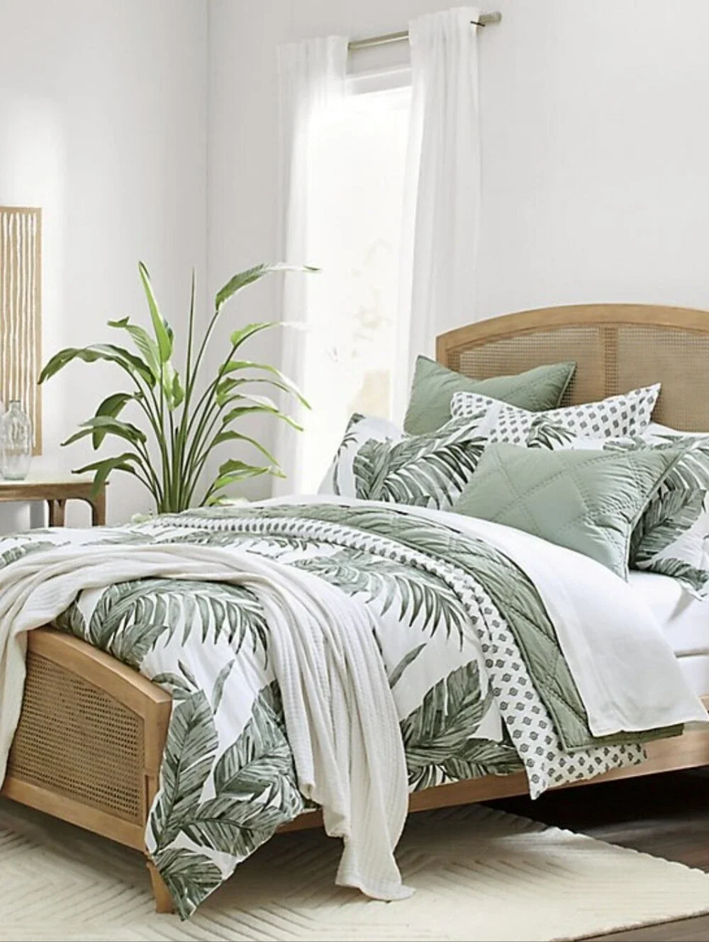 Grandinroad King Palms Duvet + 3 Standard Palms Shams